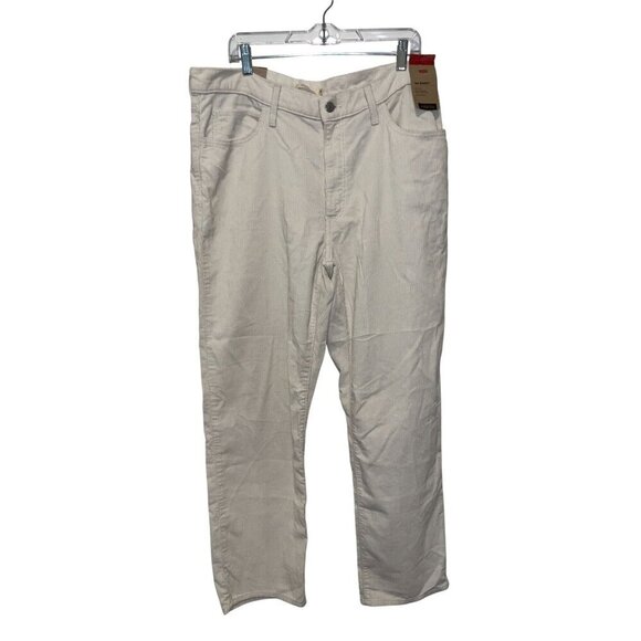 NWT Levis 94 Baggy Corduroy Pants Mid Rise Straight Leg Size 33 Cream Womens - Picture 2 of 12